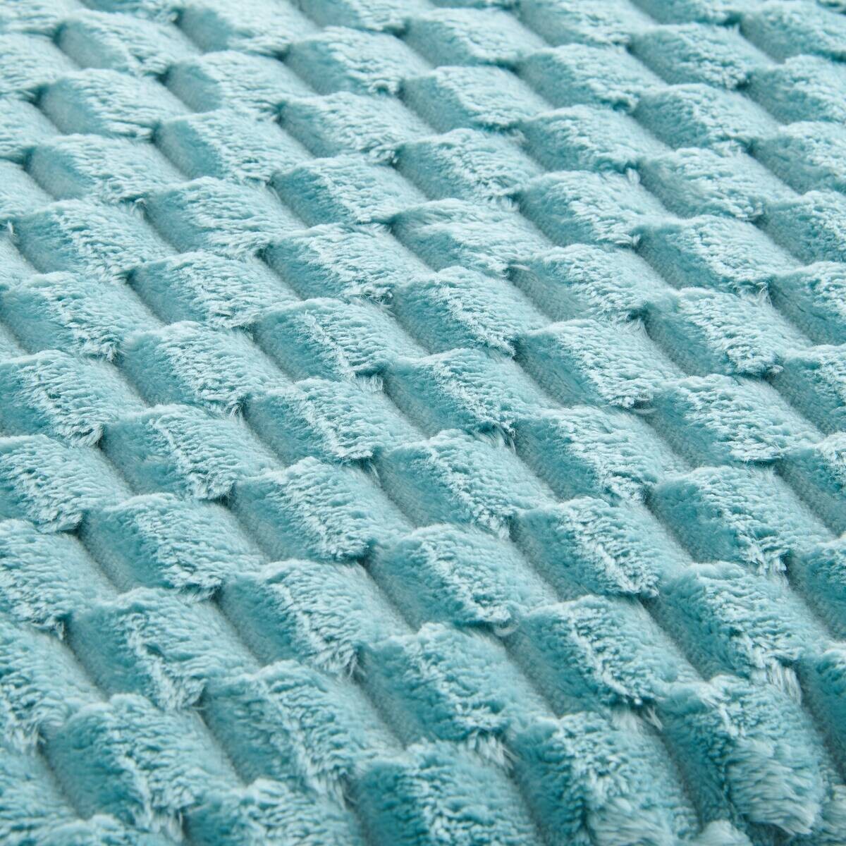 Wohndecke Wabe petrol Polyester B/L: ca. 150x200 cm