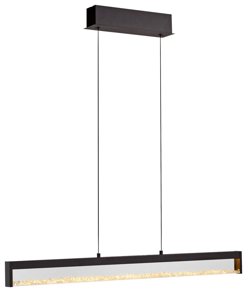 Just Light LED-Pendelleuchte schwarz Metall B/H/T: ca. 100x9x40 cm