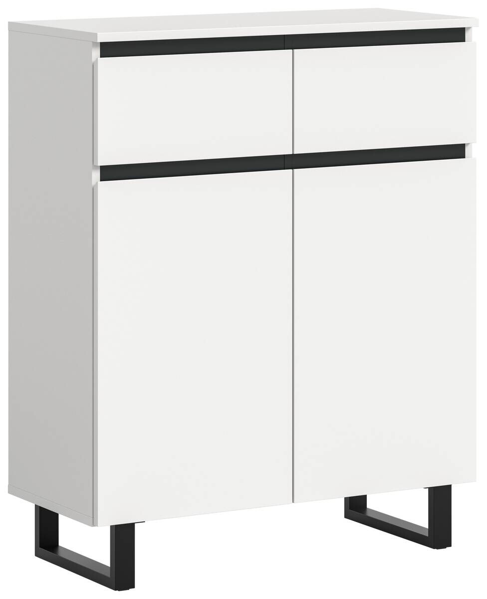 Kommode Tomasa weiß schwarz B/H/T: ca. 80x99x36 cm