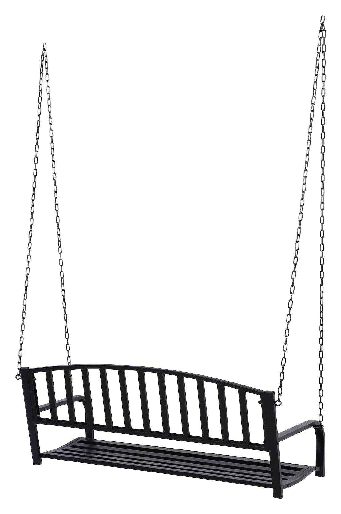 Outsunny Hängebank schwarz Metall B/H/T/L: ca. 60x53x63x127 cm