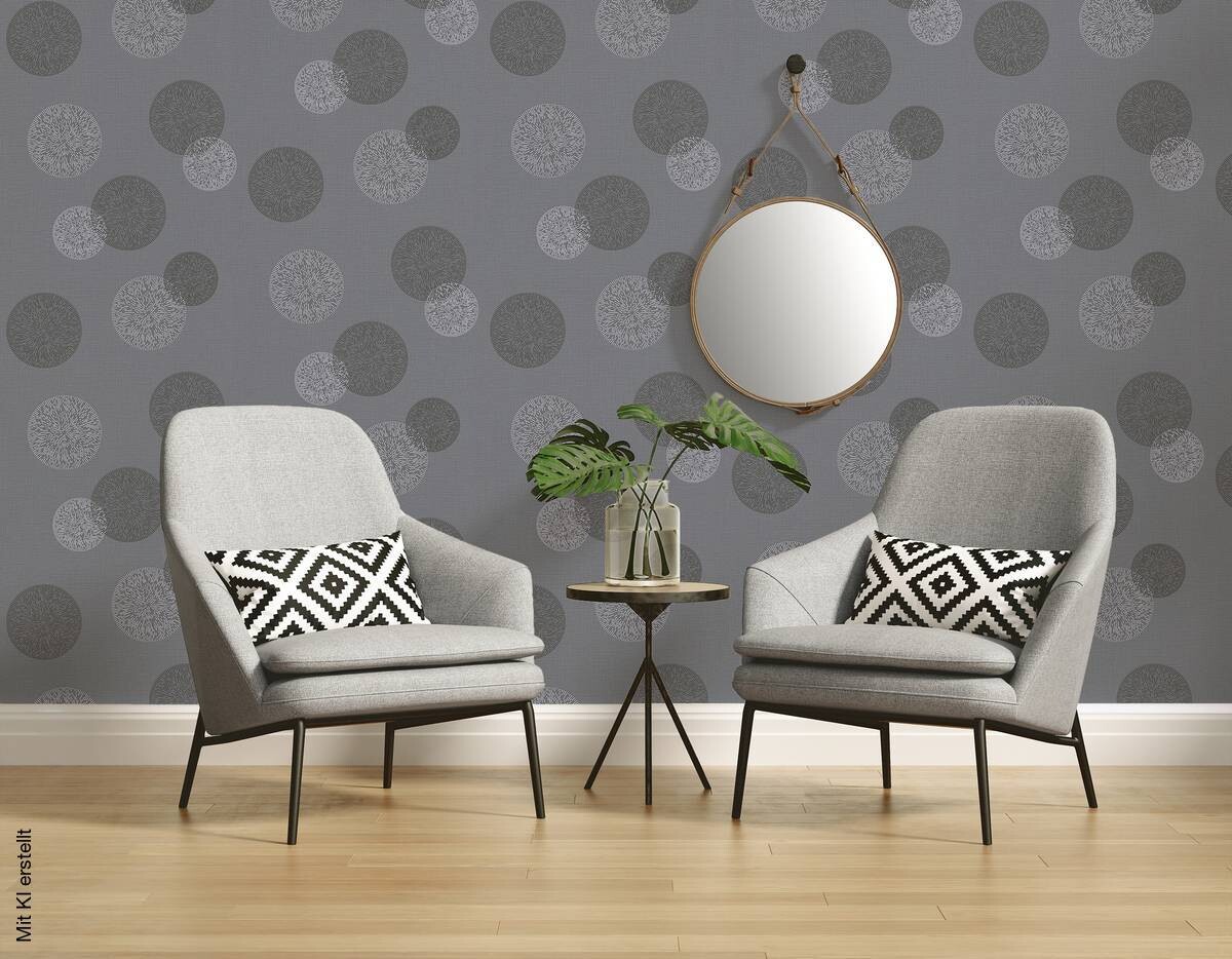 A.S.Creation Vliestapete Black & White Punkte grau B/L: ca. 53x1005 cm