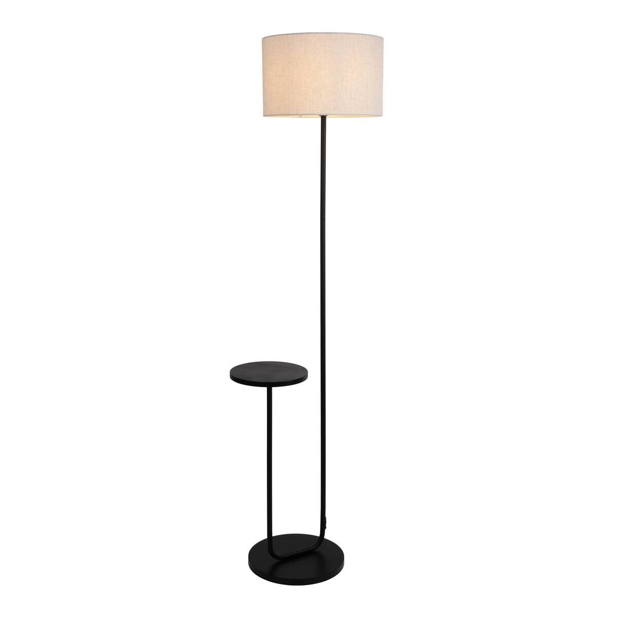 Näve Leuchten Stehlampe schwarz Metall Textil B/H/T: ca. 50x157x35 cm E27 1 Brennstellen