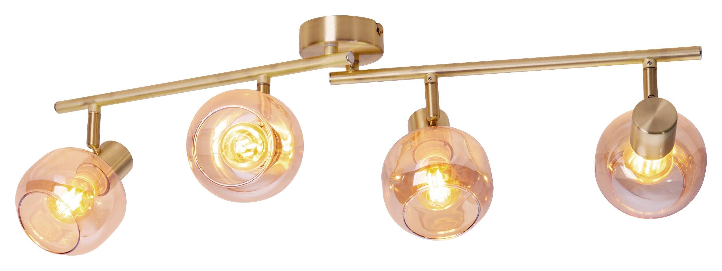 Näve Leuchten Spot gold Glas Metall B/H/T: ca. 80x20x10 cm E14 4 Brennstellen