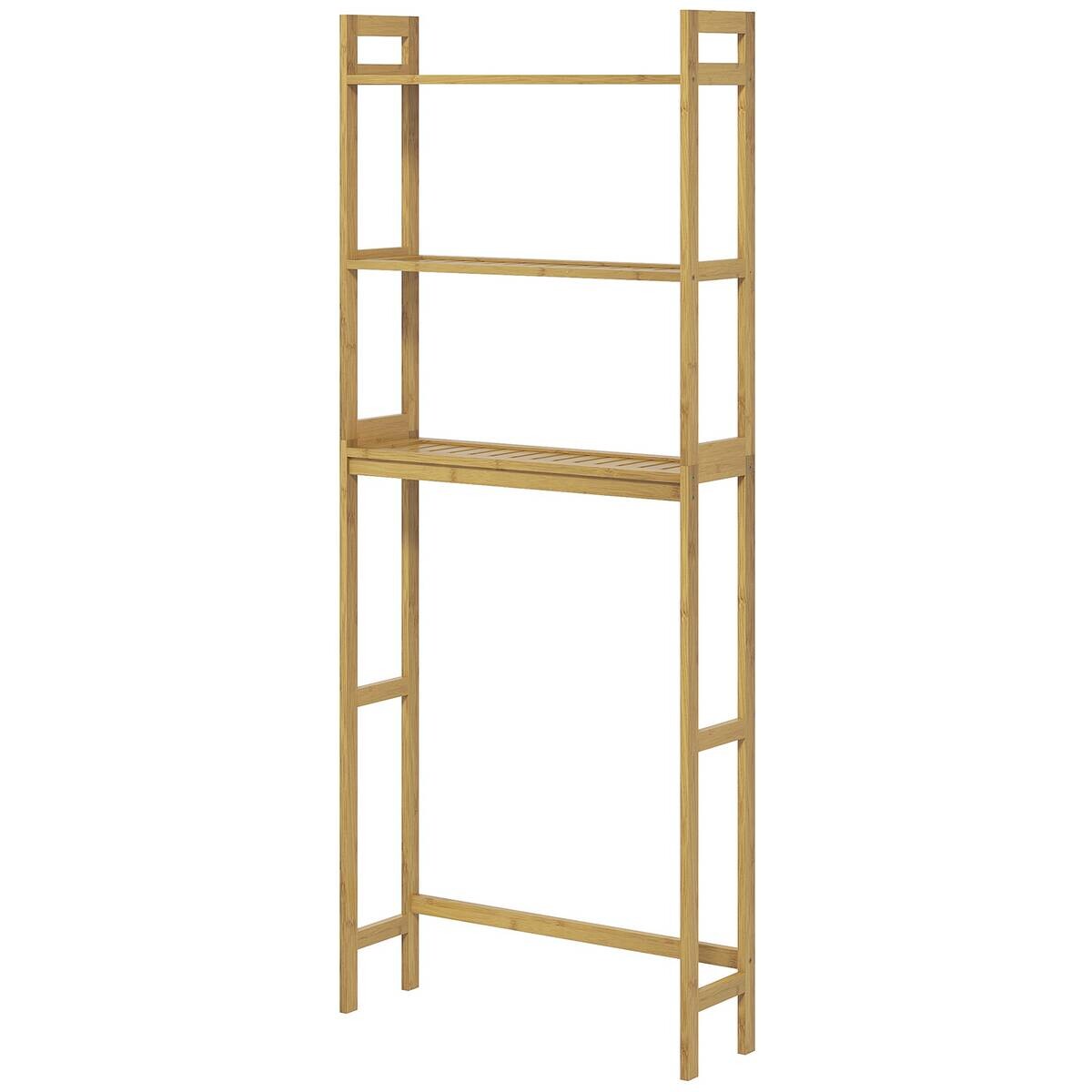 Badregal natur Bambus B/H/L: ca. 20x68x165 cm