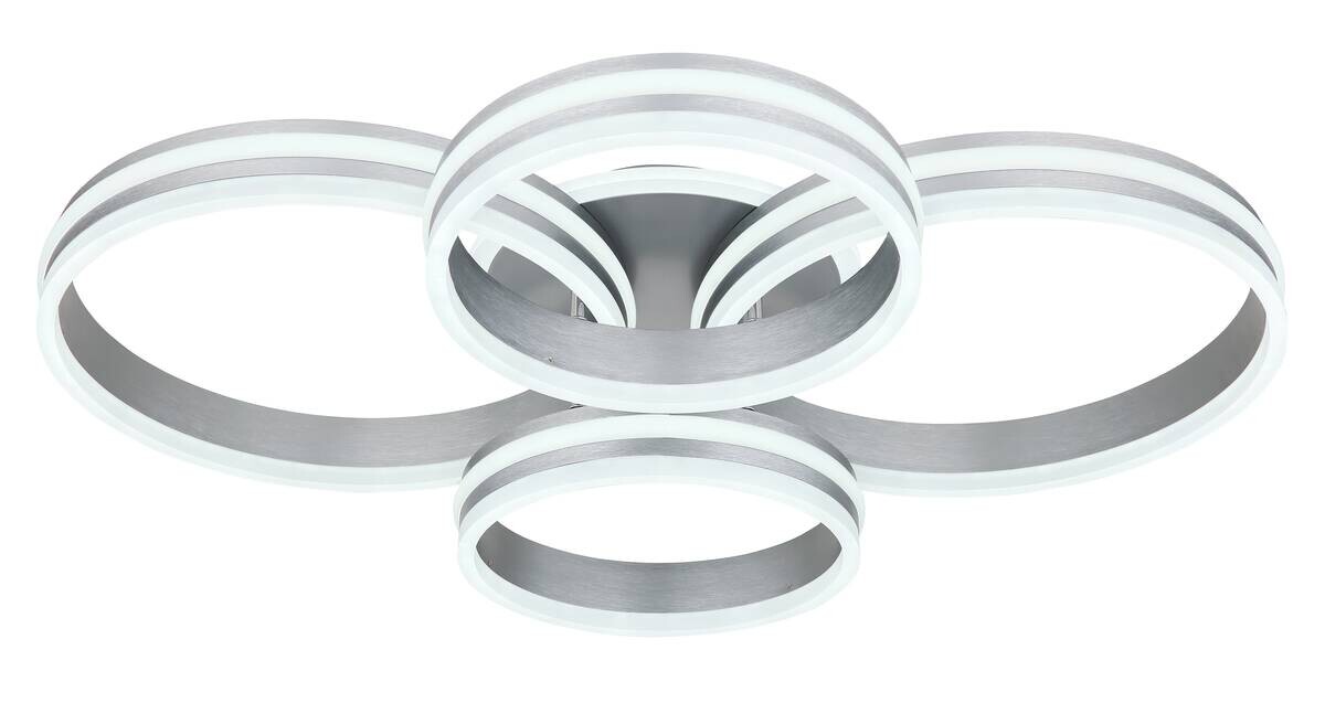 Deckenleuchte Rubio grau Acryl Metall B/H/L: ca. 68x14x85 cm