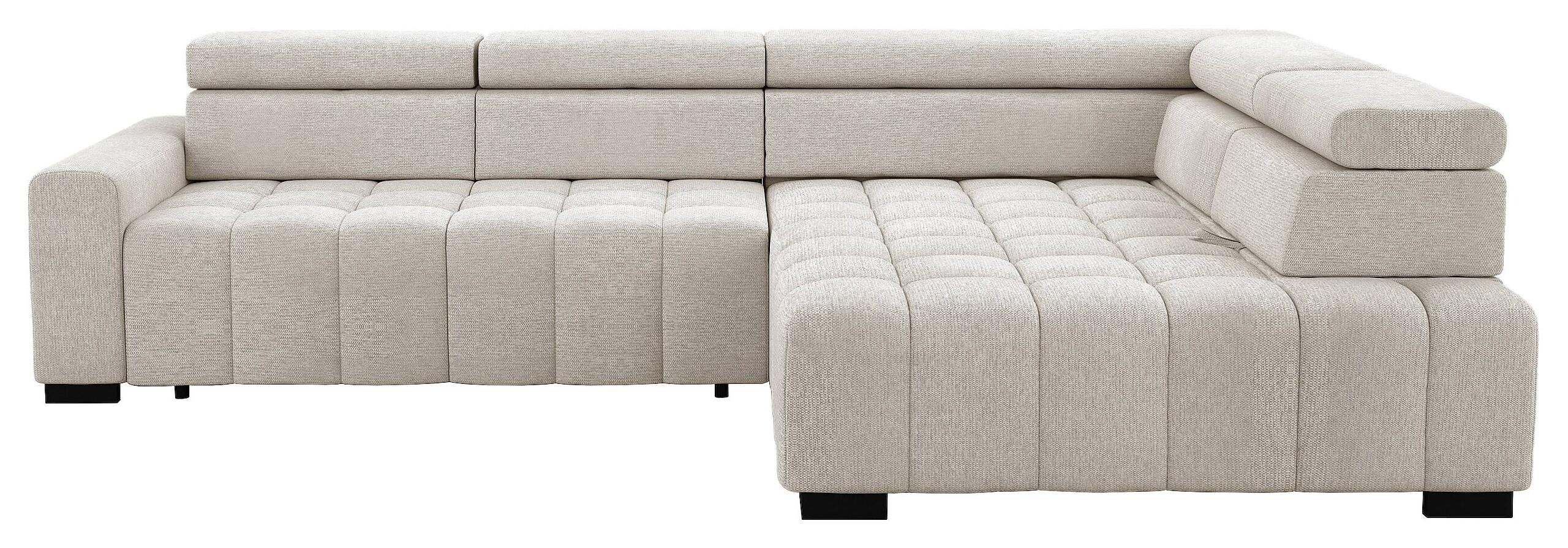 Ecksofa mit Bettfunktion beige Flachgewebe B/T: ca. 300x210 cm