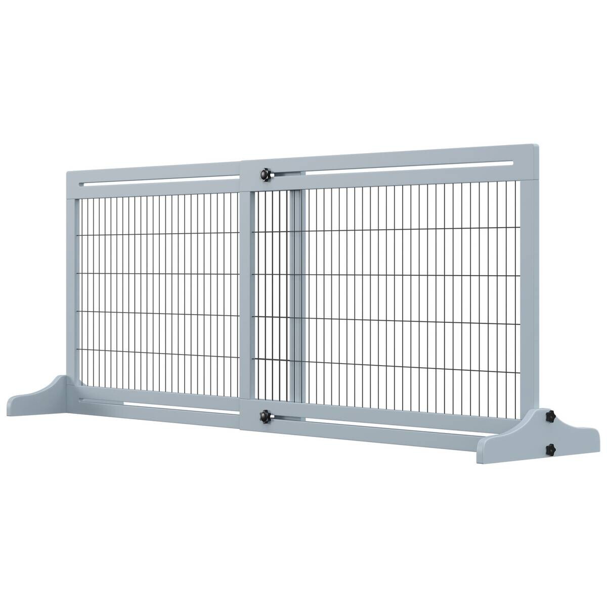 PawHut Hunde-Schutzgitter grau Kiefer B/H/L: ca. 36x183x69 cm