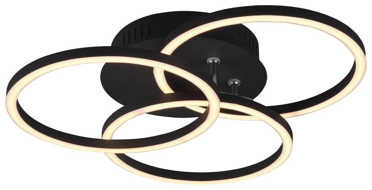 Reality Deckenleuchte Circle mattschwarz Metall B/L: ca. 9,5x43,5 cm 3 Brennstellen