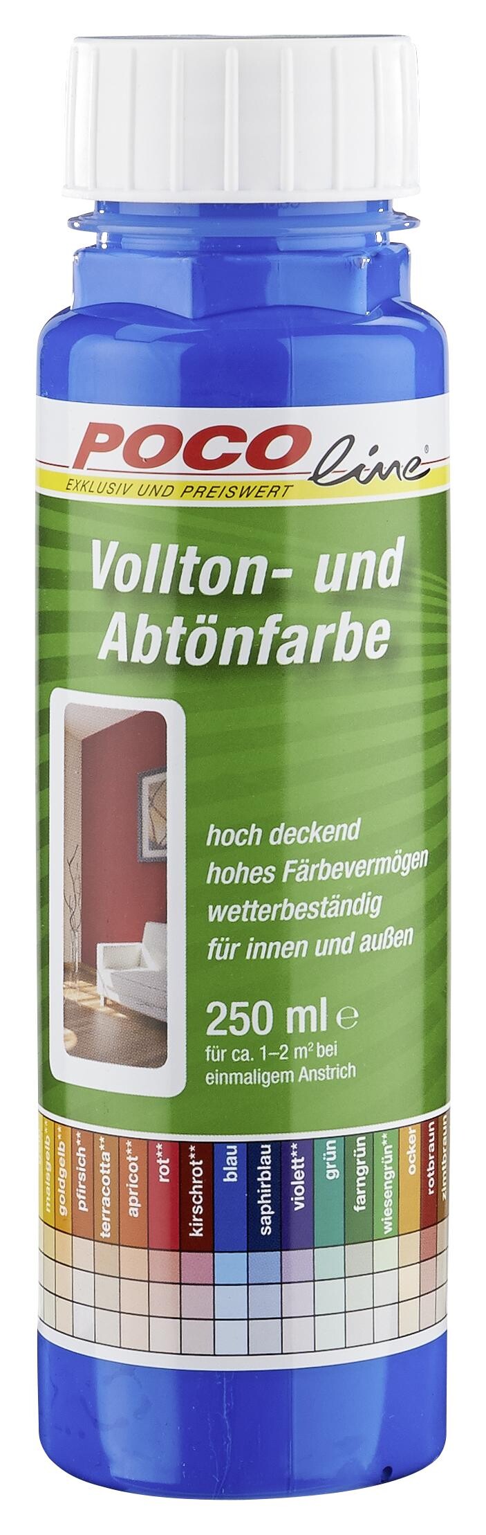 POCOline Vollton- und Abtönfarbe wiesengrün ca. 0,25 l | wiese