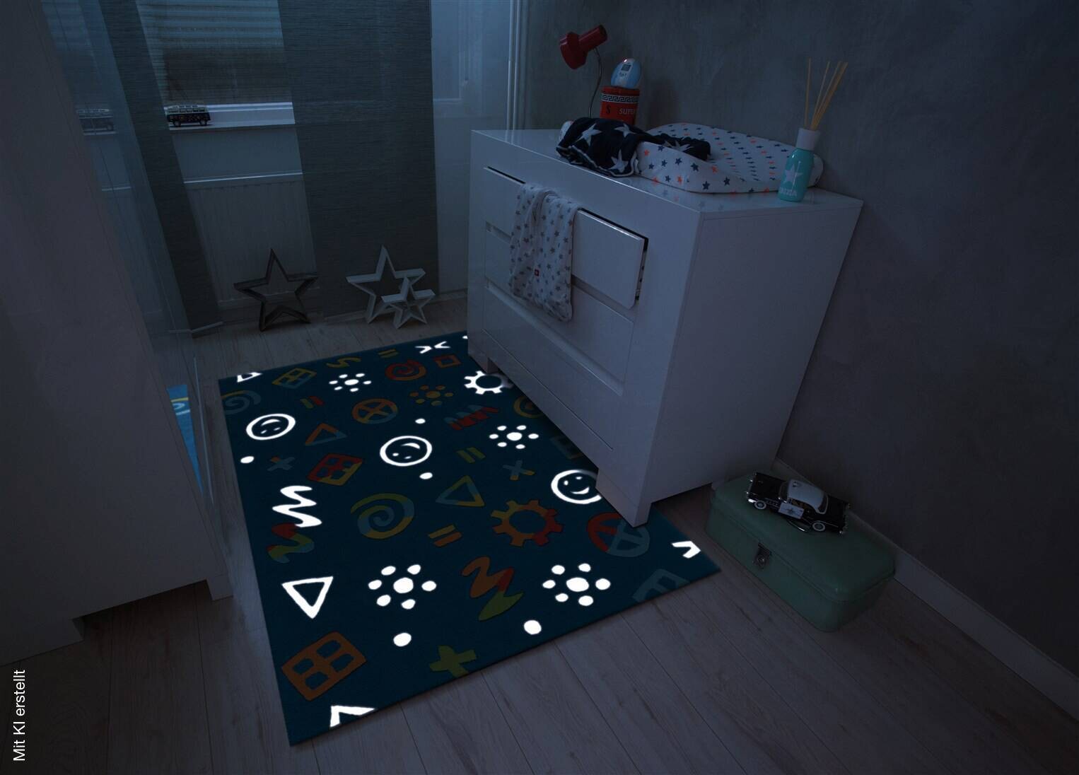 Arte Espina Kurzflorteppich Spirit Glowy 3146 blau B/L: ca. 110x160 cm
