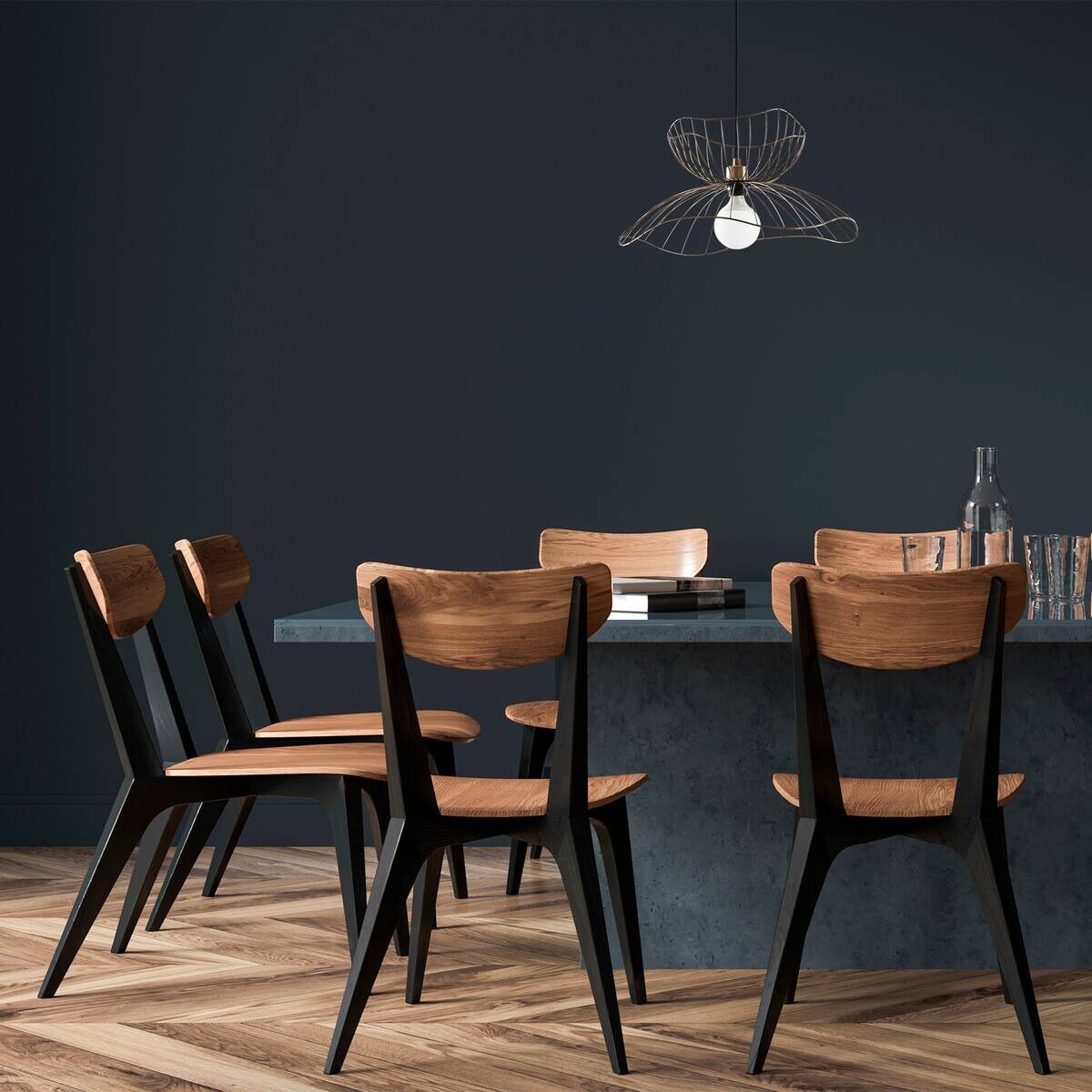 Opviq Pendelleuchte Farac-6391 B/H/T/L/D: ca. 50x121x50x50x50 cm E27 1 Brennstellen