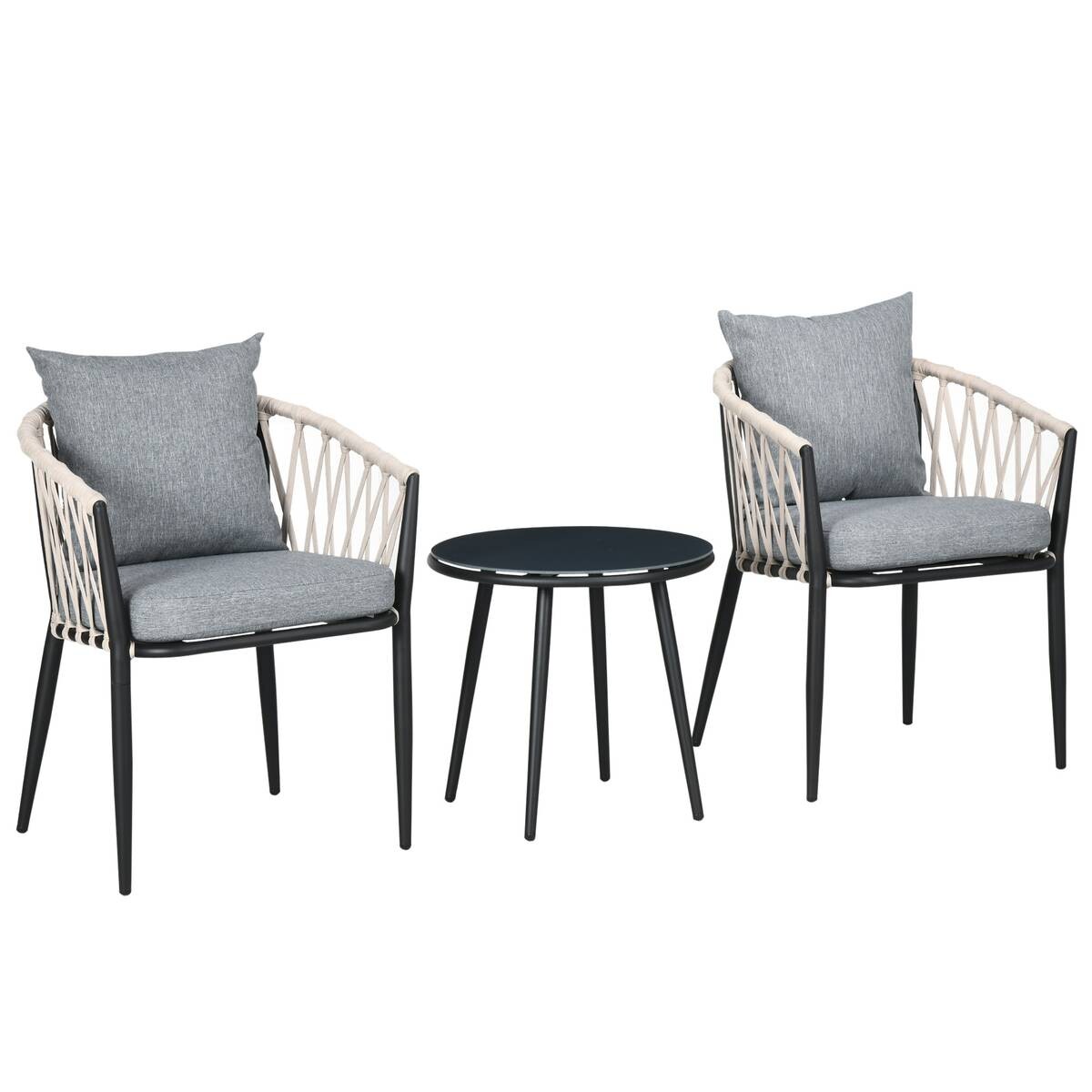 Outsunny Bistroset grau Polyester B/H/L: ca. 60x75x57 cm
