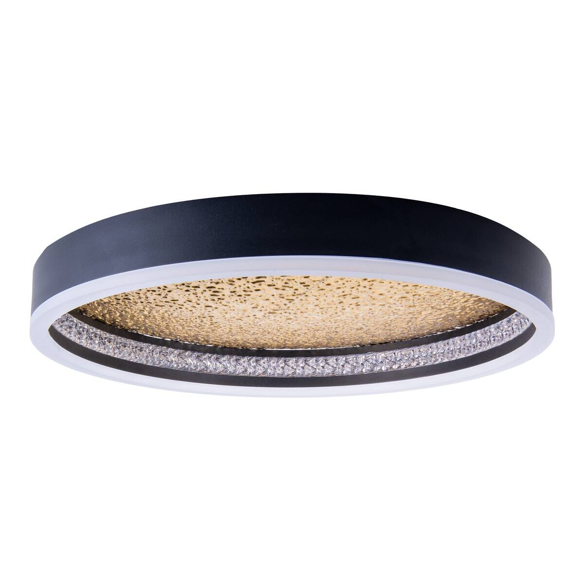 Näve Leuchten Deckenleuchte 1392322 schwarz Metall Kunststoff B/H/T: ca. 40x7x40 cm null 1 Brennstellen