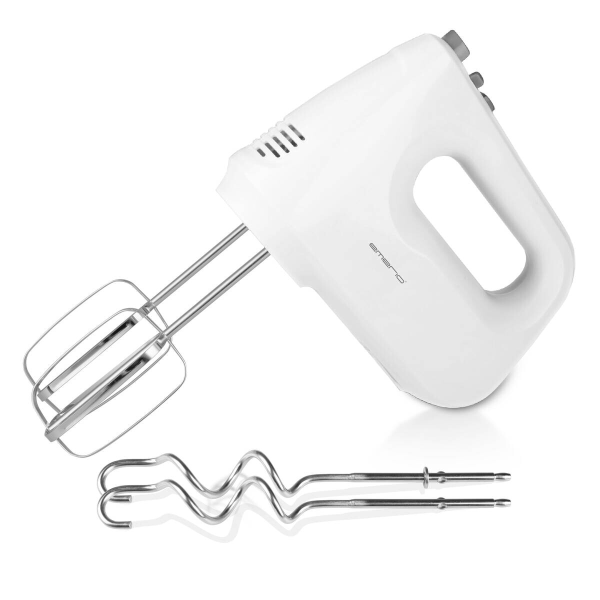 Emerio Handmixer HM-124178 silber weiß Edelstahl Kunststoff B/H/T: ca. 8,3x13,7x18,3 cm