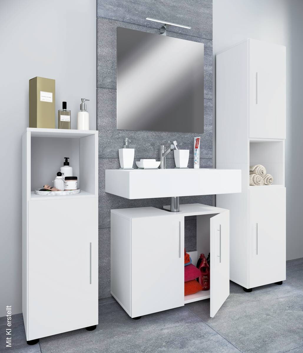 Badezimmer-Set 4tlg-Flandu weiß B/H/T: ca. 60x51x30 cm
