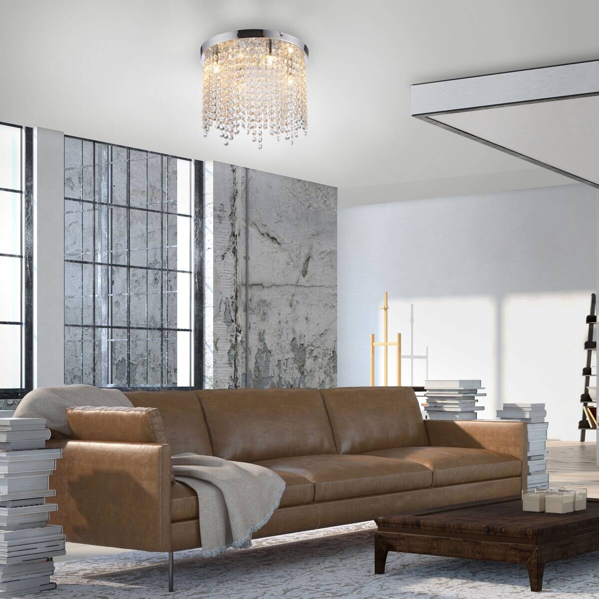Just Light LED-Kronleuchter Kulunka Chrom B/H/L: ca. 30x22x30 cm 4 Brennstellen