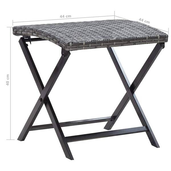 vidaXL Klapphocker grau Kunststoff B/H/L: ca. 44x40x44 cm