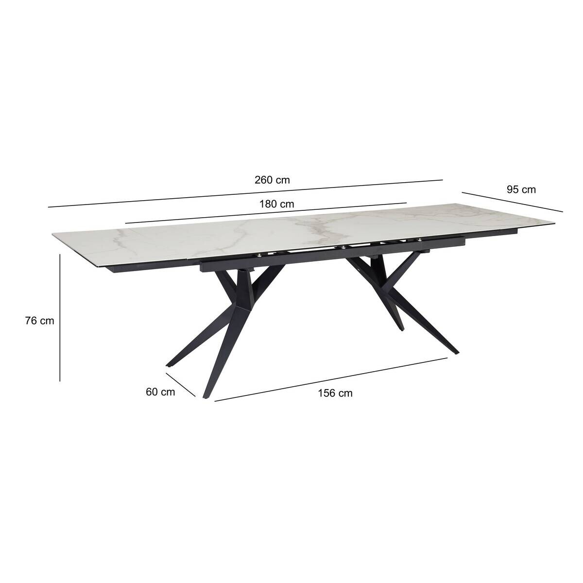 Esstisch weiß Marmor Optik B/H/T: ca. 180x76x95 cm