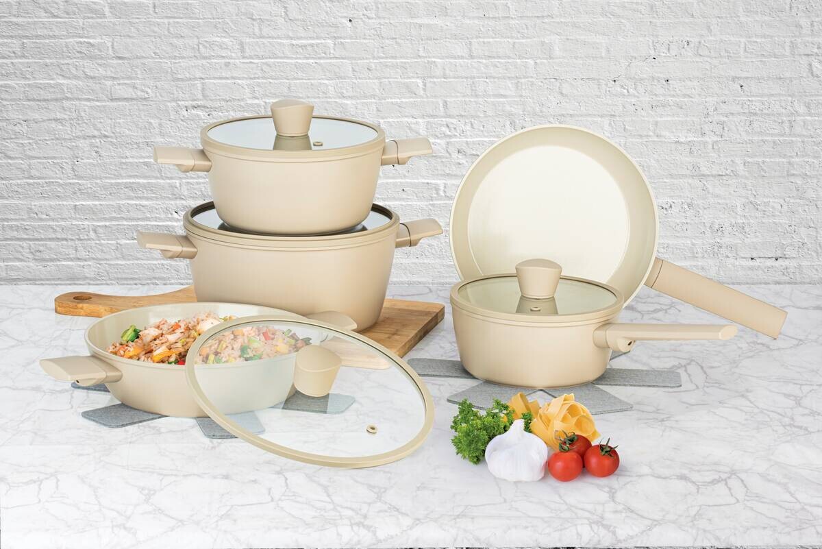 POCOline Topfset creme Aluminium 13 tlg.