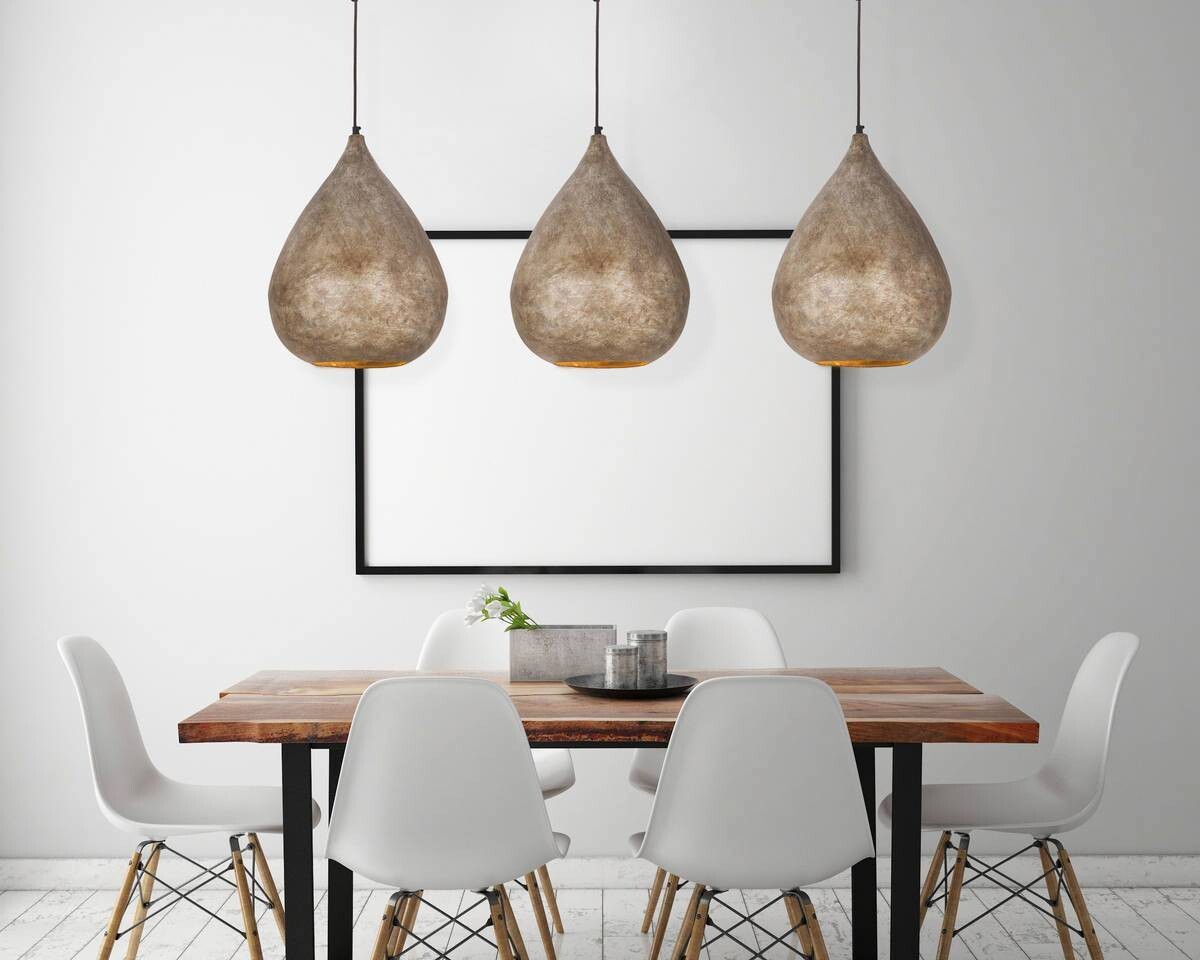 Kayoom Pendelleuchte Loft Style champagner Eisen B/H/L: ca. 33x44x33 cm E27 1 Brennstellen