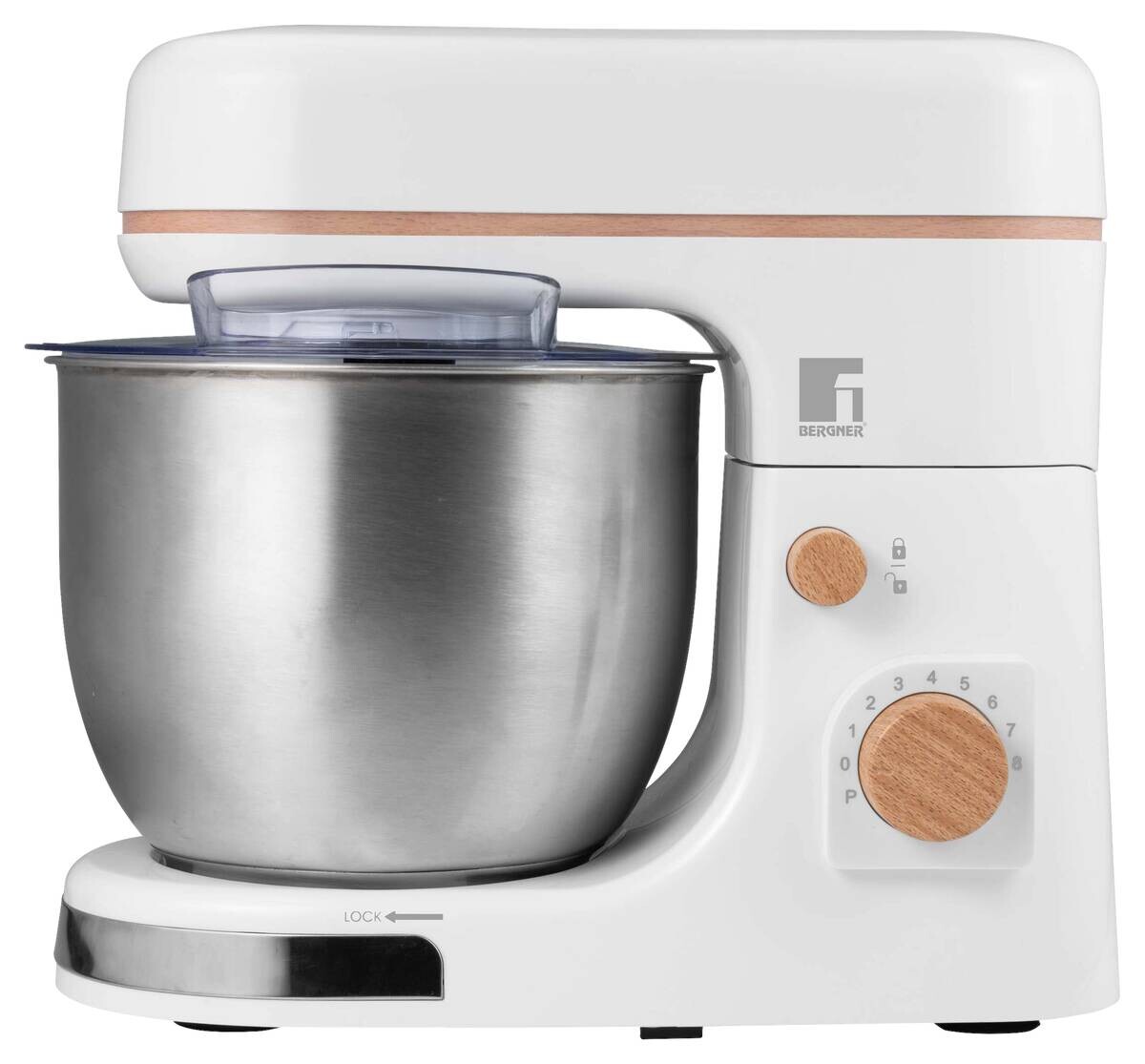 BERGNER Mundmischer weiß silber Alu Edelstahl B/H/L: ca. 23x34,5x38,5 cm