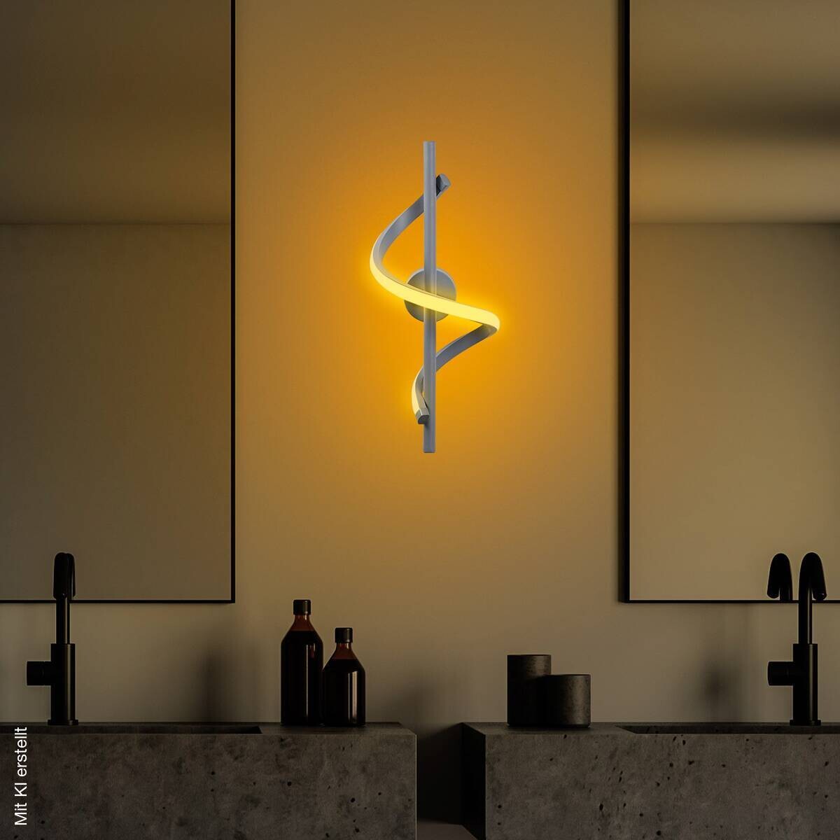 Opviq LED-Wandleuchte grau B/H/T: ca. 16x41x25 cm