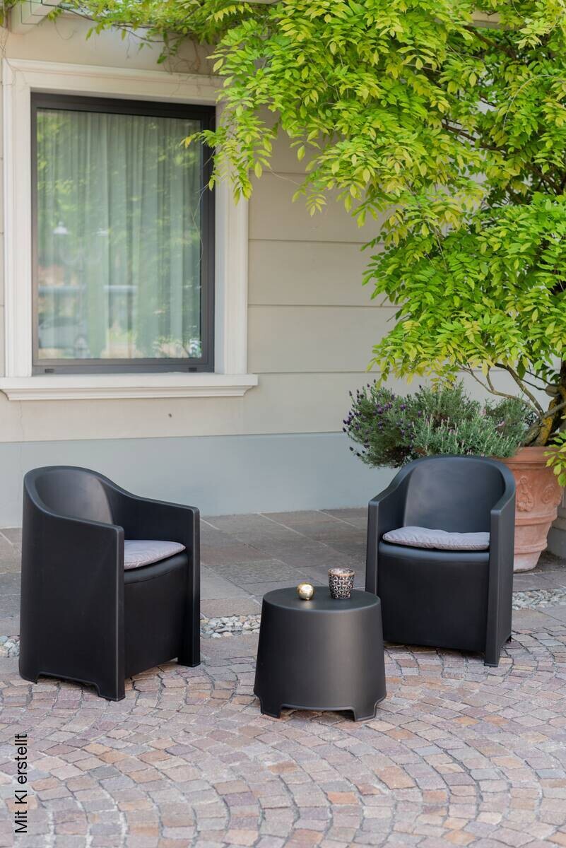 ProGarden Loungeset Luna anthrazit Kunststoff