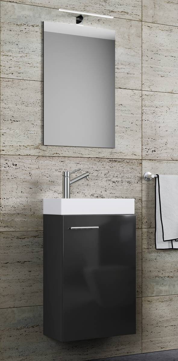 Waschplatz 4tlg-Slito schwarz weiß B/H/T: ca. 41x135x22 cm