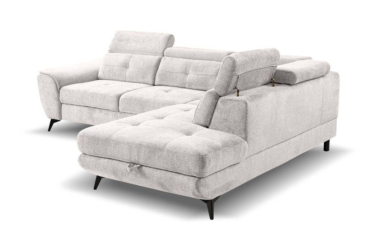Ecksofa mit Bettfunktion und Bettkasten natur Microfaser B/H/T: ca. 274x82x231 cm