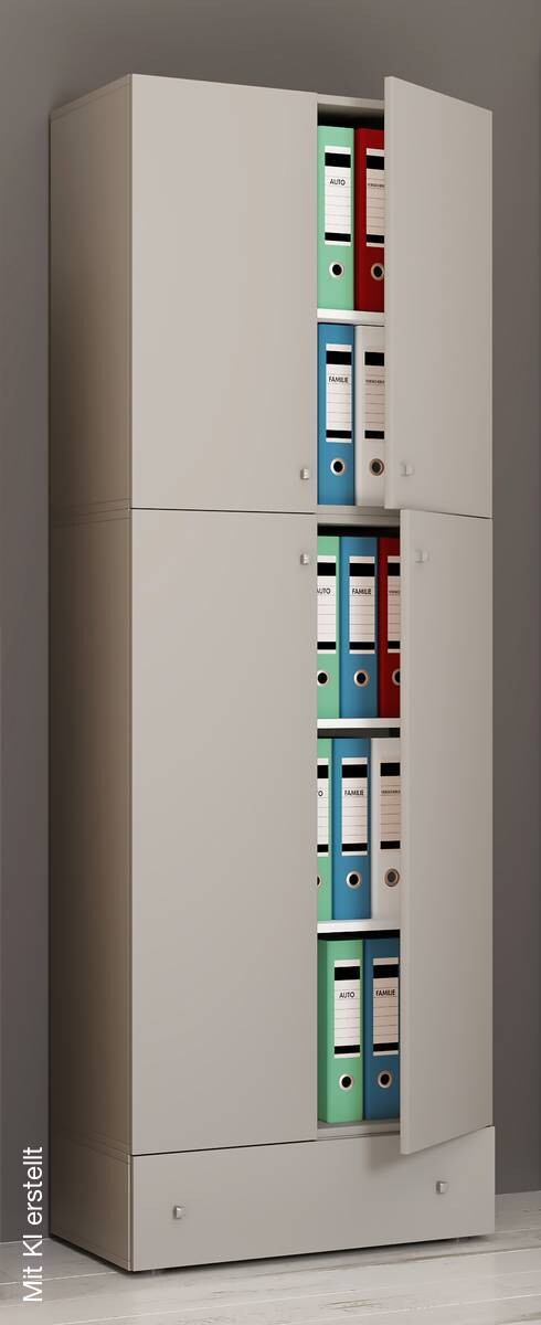 Büroschrank Lona grau B/H/T: ca. 70x200x39 cm