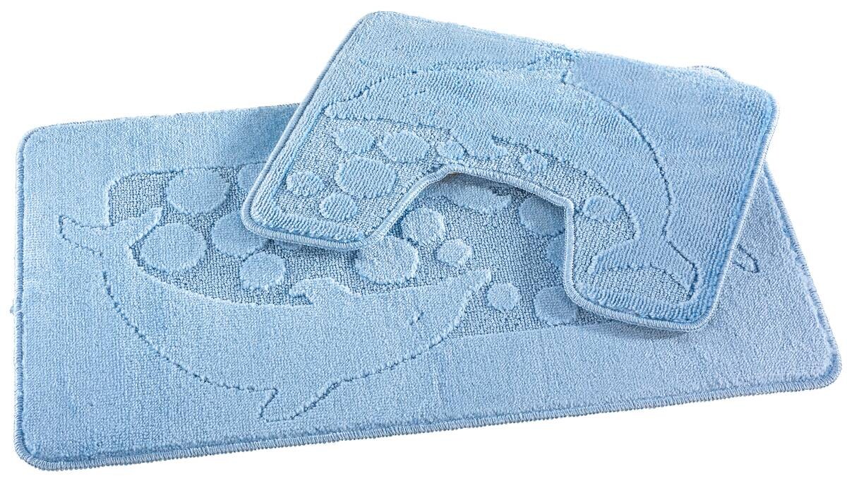 Sensation Badgarnitur Delfin hellblau 100% Polypropylen B/L: ca. 50x80 cm