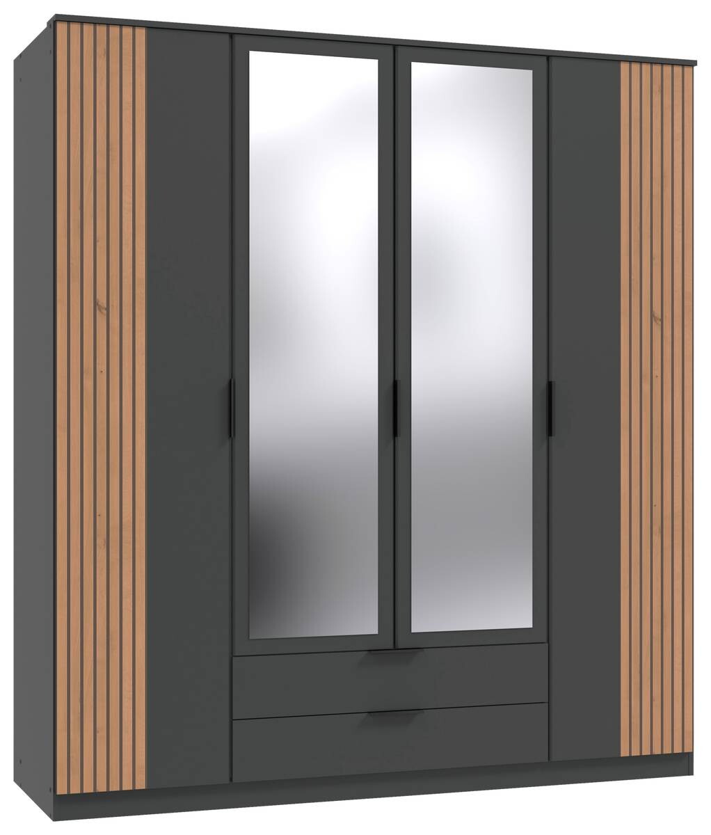 Kleiderschrank Lübeck Graphit B/H/T: ca. 180x199x58 cm