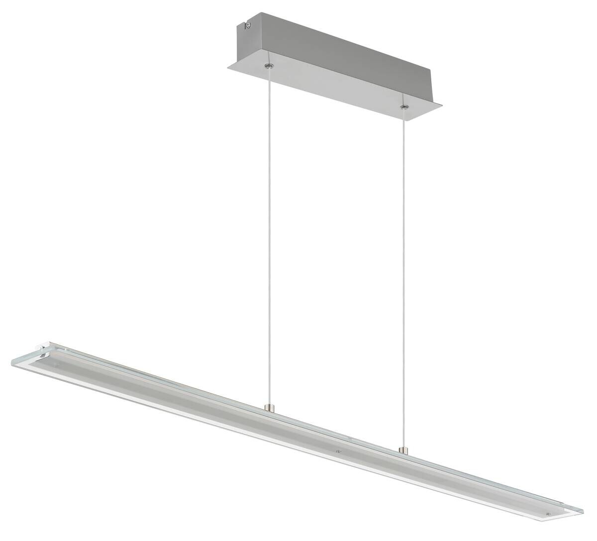 GLOBO Hängeleuchte klar nickel Metall Glas B/H/L: ca. 9x150x115 cm 1 Brennstellen