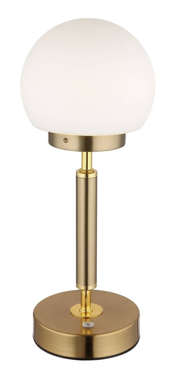 GLOBO LED-Tischleuchte Opal messing Glas Metall H/D: ca. 28,5x11,5 cm 1 Brennstellen