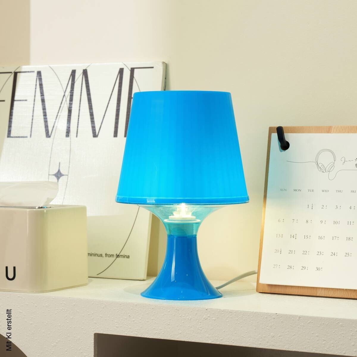 POCOline Tischleuchte Louie blau E14 1 Brennstellen