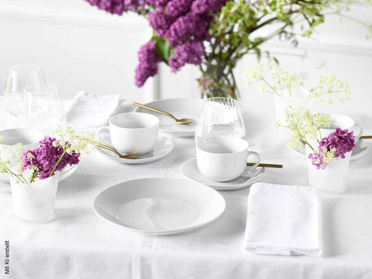 CreaTable Kombiservice Luna weiß Porzellan 80 tlg.