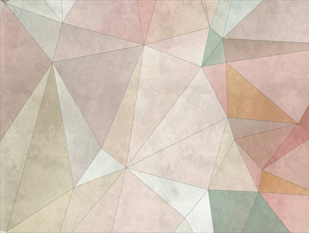 Livingwalls Fototapete Moderne Geometrie bunt rosa beige B/L: ca. 280x371 cm