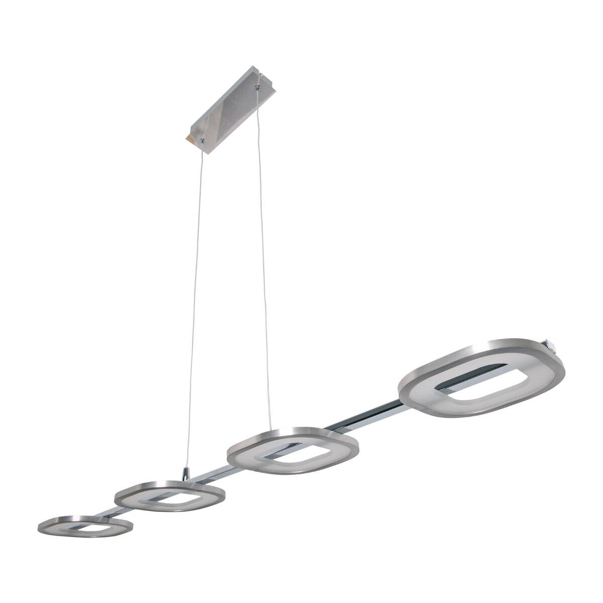 Näve Leuchten Pendelleuchte 7070342 stahlfarbig Kunststoff Metall B/H/T: ca. 16x150x100 cm null 4 Brennstellen