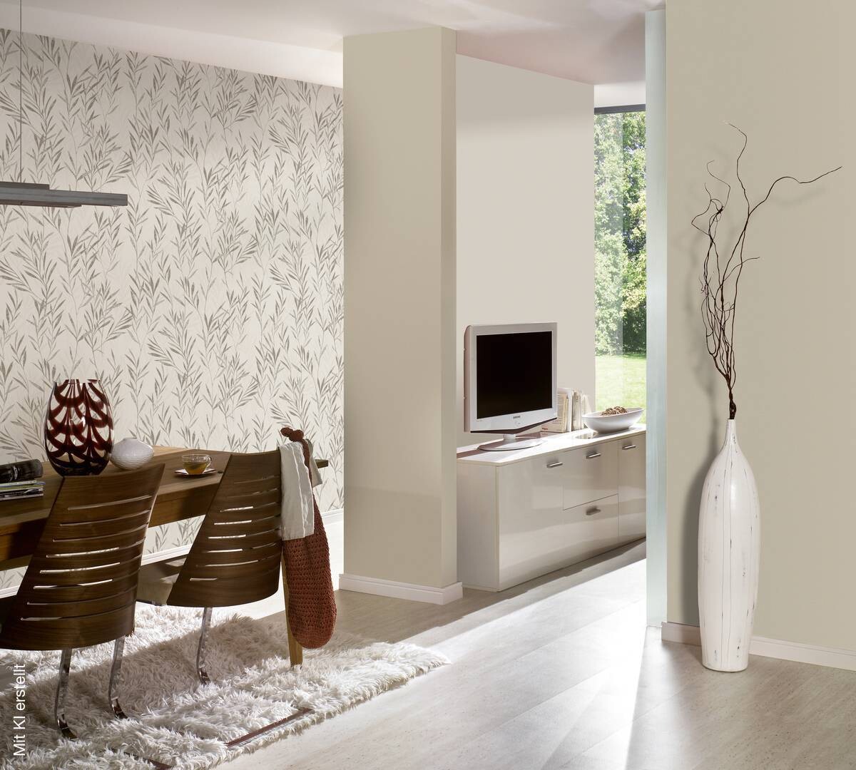 Vliestapete Attractive Uni creme B/L: ca. 53x1005 cm