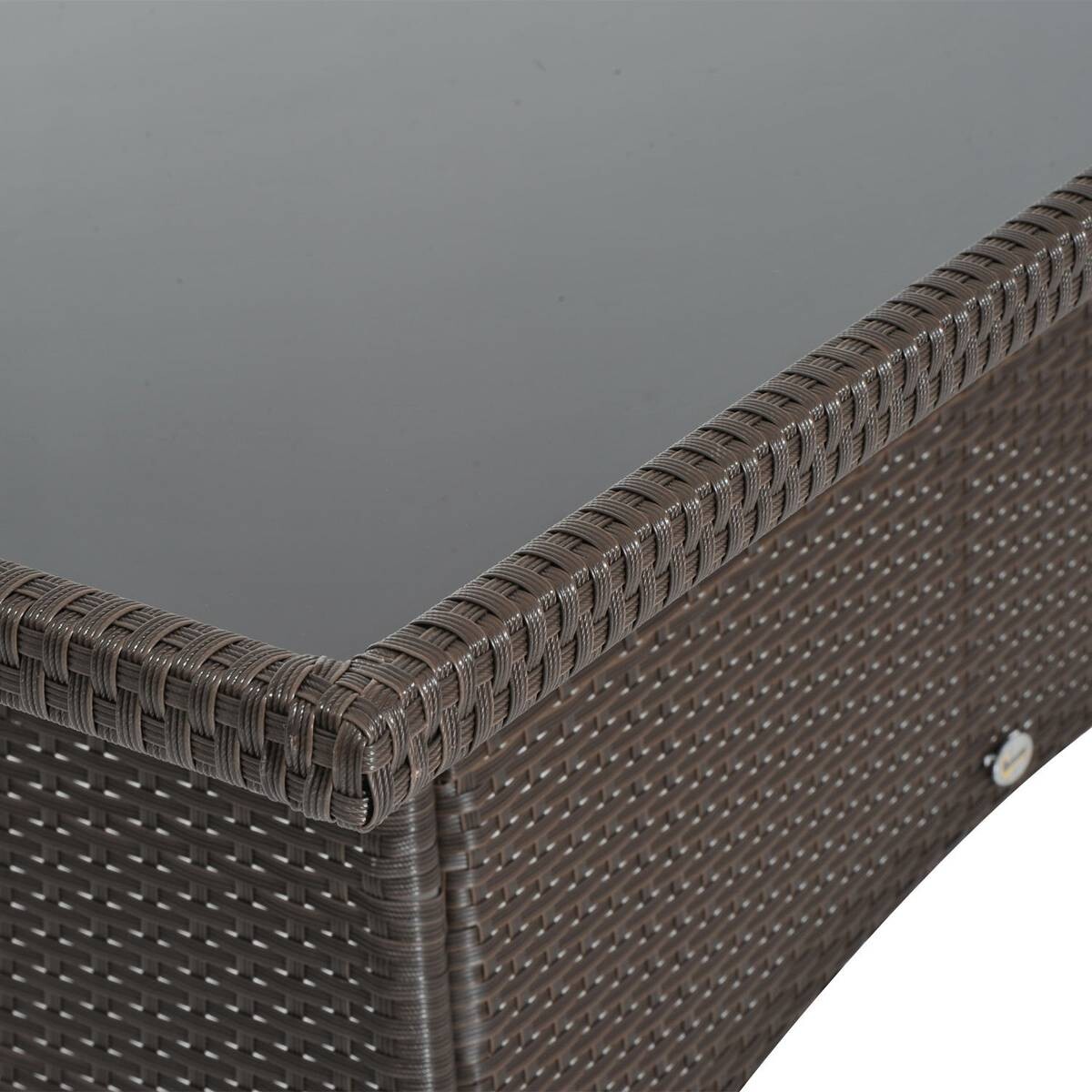 Outsunny Gartentisch schwarz Polyrattan B/H/L: ca. 85x74x150 cm