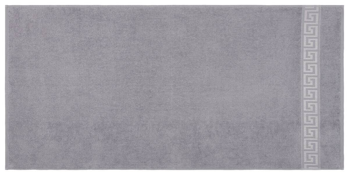 POCOline Duschtuch Mäander silber 100% Baumwolle B/L: ca. 80x160 cm