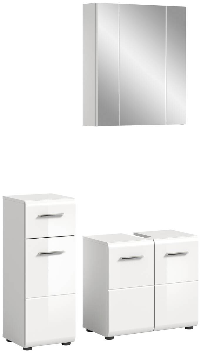 Badezimmer-Set ICE weiß weiß Hochglanz B/H/T: ca. 105x190x32 cm