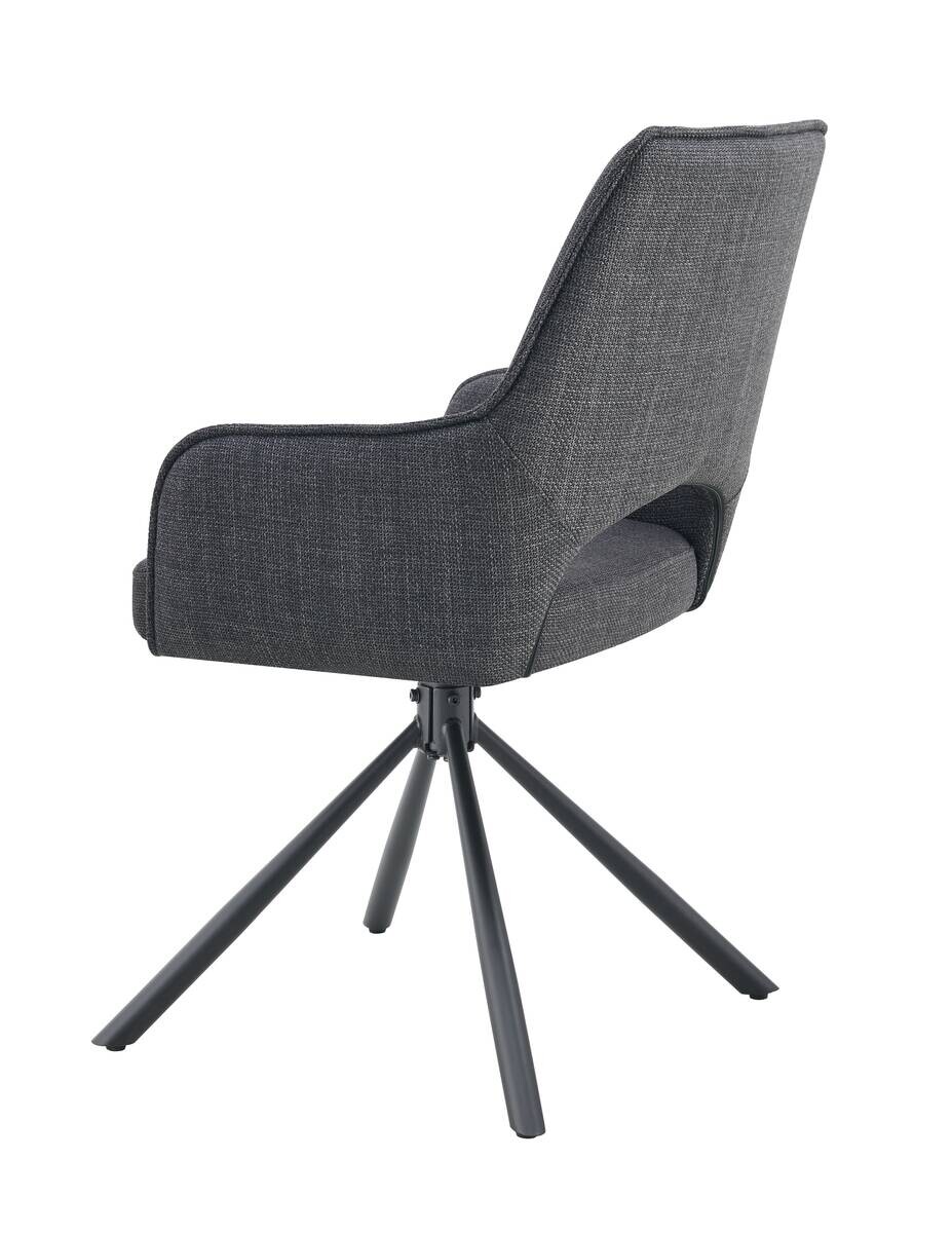 Drehstuhl JANA, 2er Set anthrazit Stoff B/H/T: ca. 57x91x64 cm