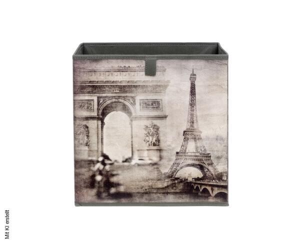 Motivbox Paris dunkelbeige B/H/T: ca. 32x32x32 cm