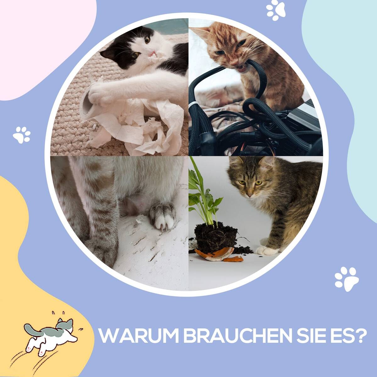 PawHut Katzen-Zubehör beige Spanplatte B/H/L: ca. 30x98x30 cm