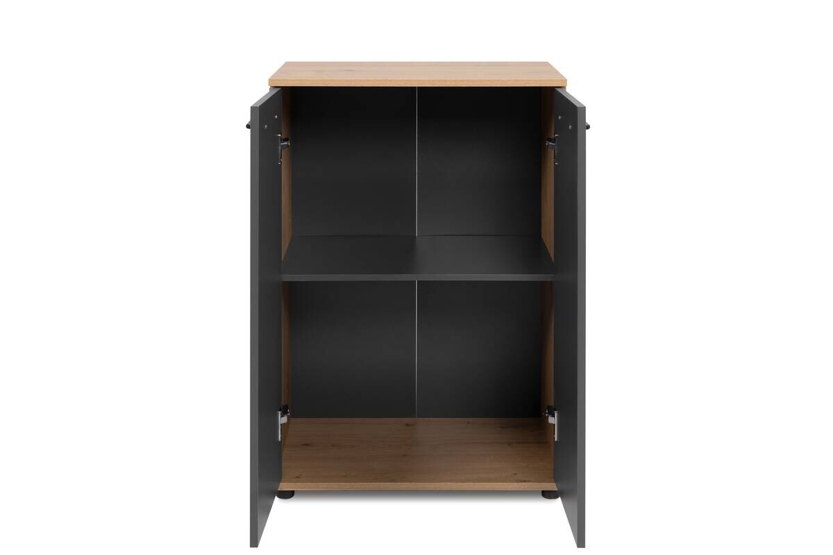 Kommode Kerry 01B Eiche Artisan Nachbildung anthrazit B/H/T: ca. 60x85x35 cm