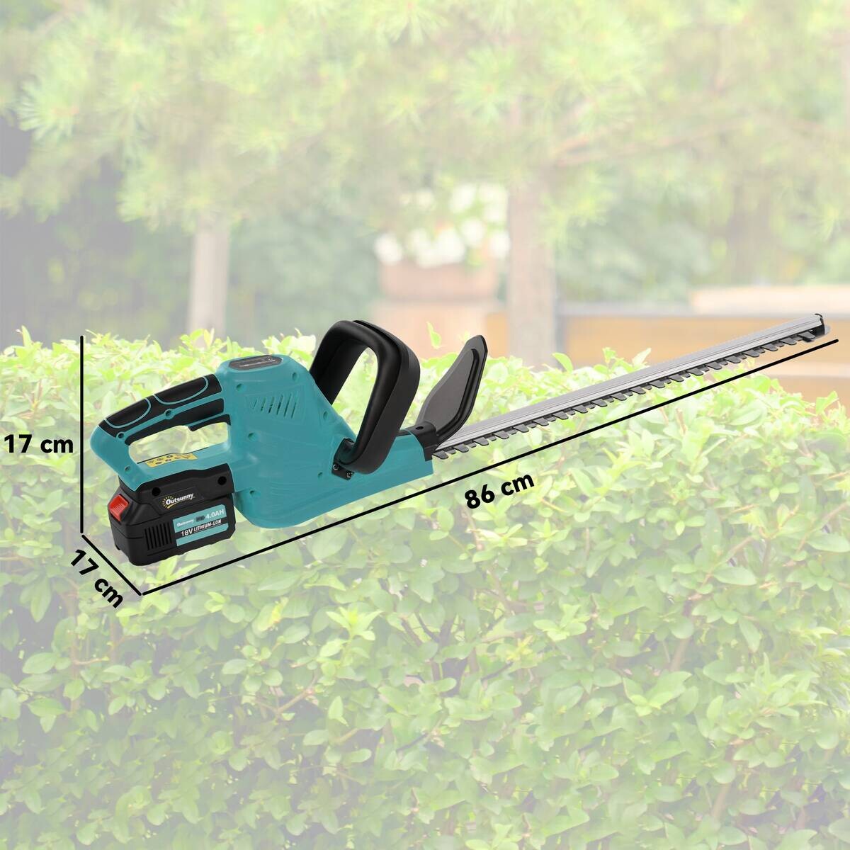 Outsunny Heckenschere blau B/H/L: ca. 17x17x86 cm