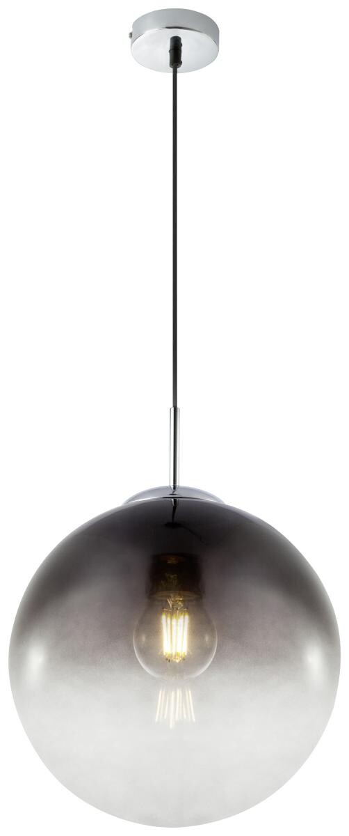 GLOBO Pendelleuchte Varus Chrom Rauchglas H/D: ca. 120x30 cm E27 1 Brennstellen