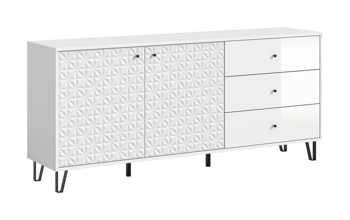 Sideboard PRISMA weiß weiß Hochglanz B/H/T: ca. 170x76x40 cm