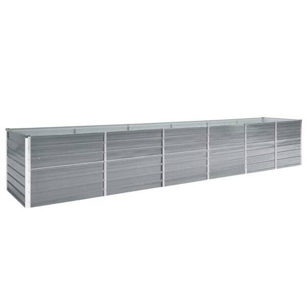 Garten-Hochbeet grau Stahl B/H/L: ca. 80x77x480 cm